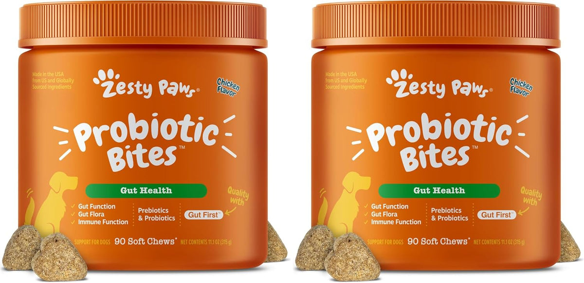 Zesty Paws Probiotics for Dogs - Gut Health for Dogs, Pumpkin, 90 Ct
