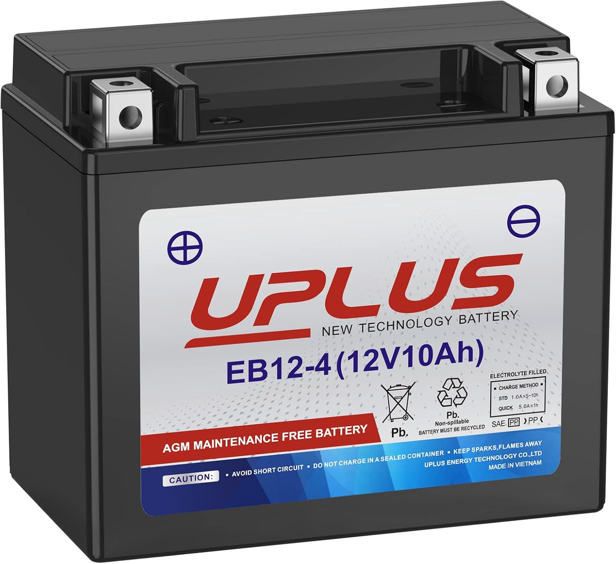 UPLUS ATV Battery YTX14AH-BS, EB14A-4 Scooter Snowmobile UTV Motorcycle Battery Maintenance Free - Sealed AGM Powersports Batteries Compatible with Yamaha Honda Suzuki Kawasaki Polaris