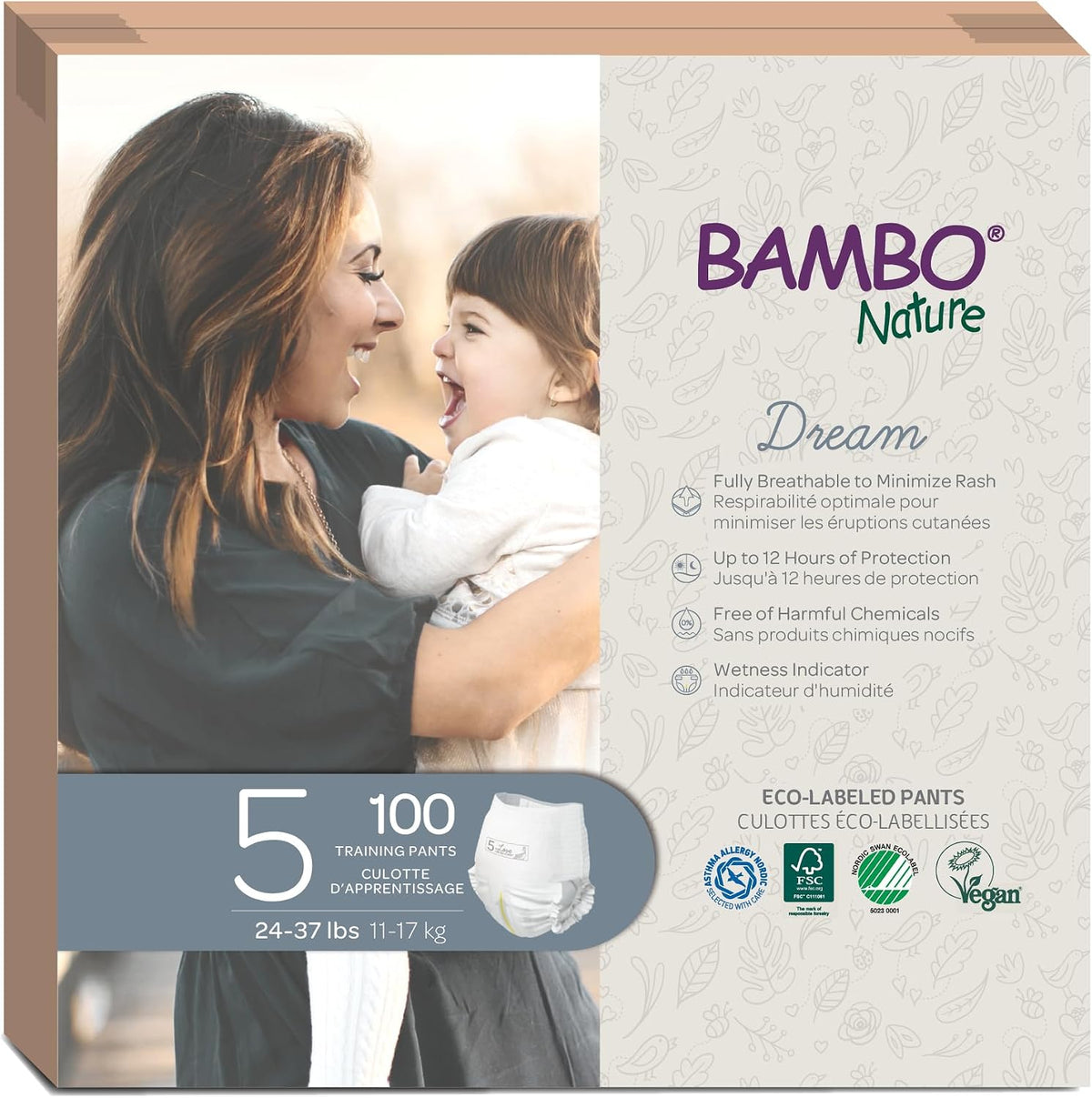 Bambo Nature Hypoallergenic Training Pants, Eco-Labeled Training Pants, Totally Chlorine-Free - Size 6 (19 Count)