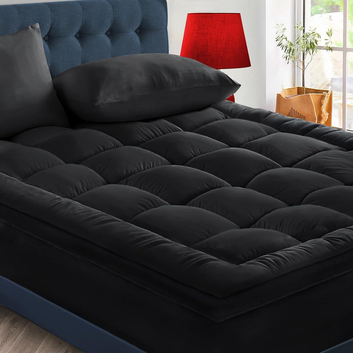 CYMULA Twin XL Mattress Topper - Soft Cooling Mattress Pad for College Dorm Room Essentials - Extra Thick Long Protector Cover for Back Pain, Single Bed Topper Pillow Top with 8''-21'' Deep Pocket
