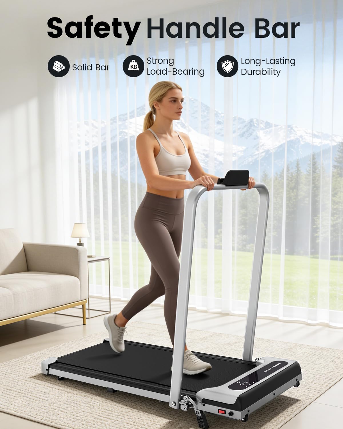 Yagud Walking Pad, Walking Pad Treadmill for Home Office, Portable Under Desk Treadmill with Remote Control and LED Display, Walking Jogging Running Machine