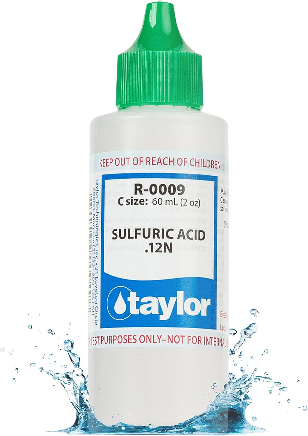 Taylor Technologies R-0009-C, Sulfuric Acid .12N Reagent, 2 Ounce