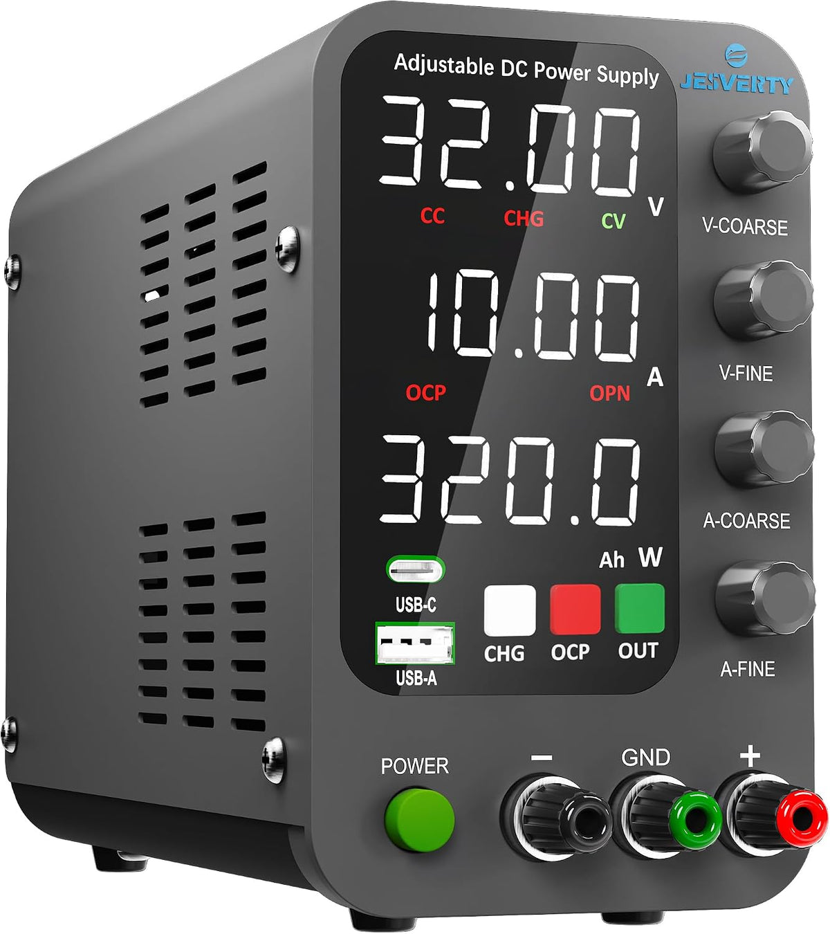 DC Power Supply Variable, 0-30V 0-10A Adjustable Switching DC Regulated Bench Power Supply with High Precision 4-Digit LED Display, 5V/2A USB Port, Coarse and Fine Adjustment SPS-3010