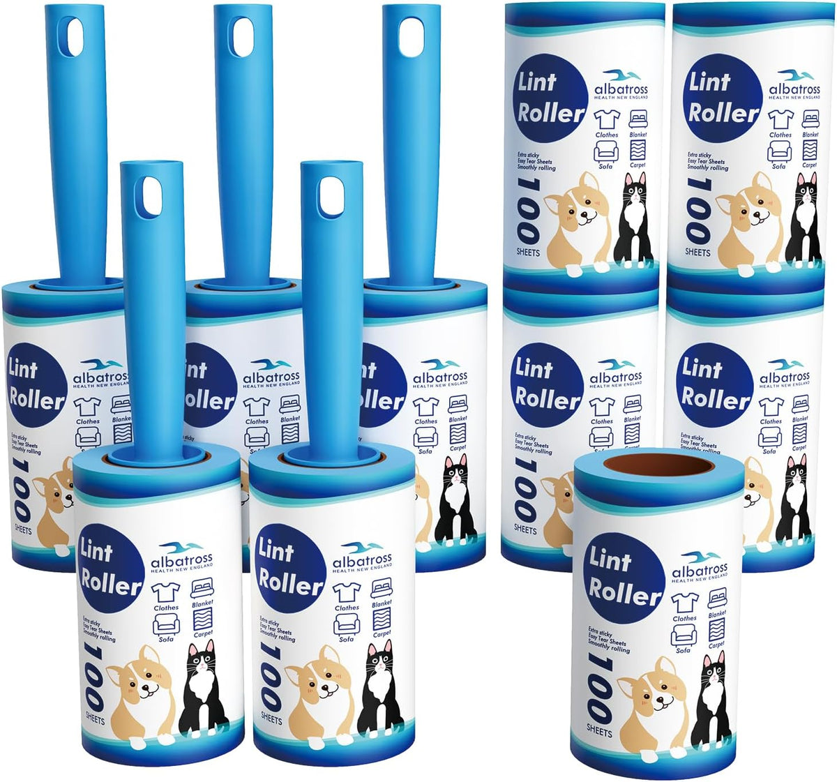 Large Lint Roller for Furniture, 9.45'' Rollers for Floor, 360 Sheets