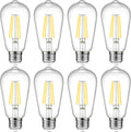 Ascher Vintage LED Edison Bulbs, 6W, Equivalent 60W, Non-Dimmable, High Brightness Warm White 2700K, ST58 Antique LED Filament Bulbs with 80+ CRI, E26 Medium Base, Clear Glass, Pack of 4