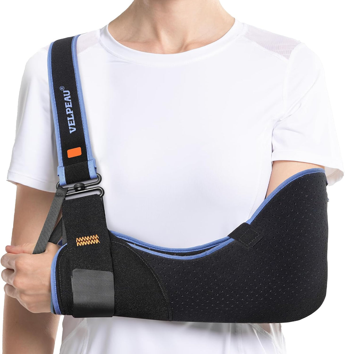 Velpeau Medical Arm Sling Shoulder Immobilizer for Women and Men, Black L
