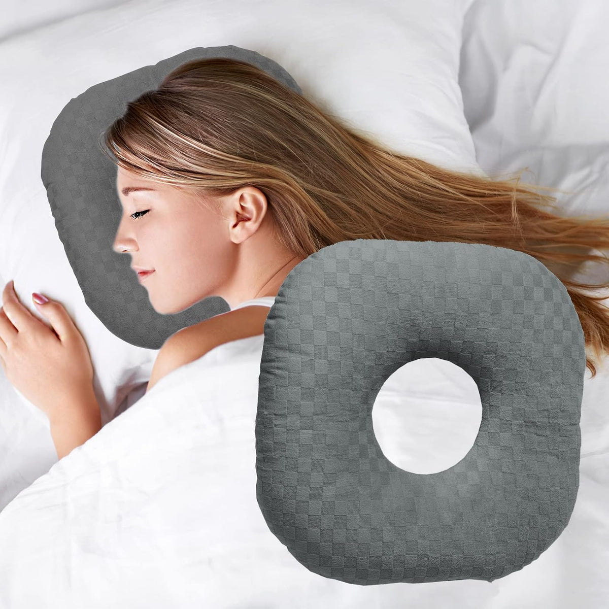 Ear Piercing Pillow with Hole for Cartilage Piercings, CNH Support