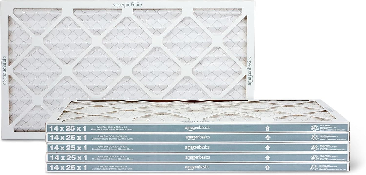 Amazon Basics MERV 5 AC Furnace Air Filter, 20x20x1 inches, 6-Pack (Actual size: 19.75" x 19.75" x 0.75")