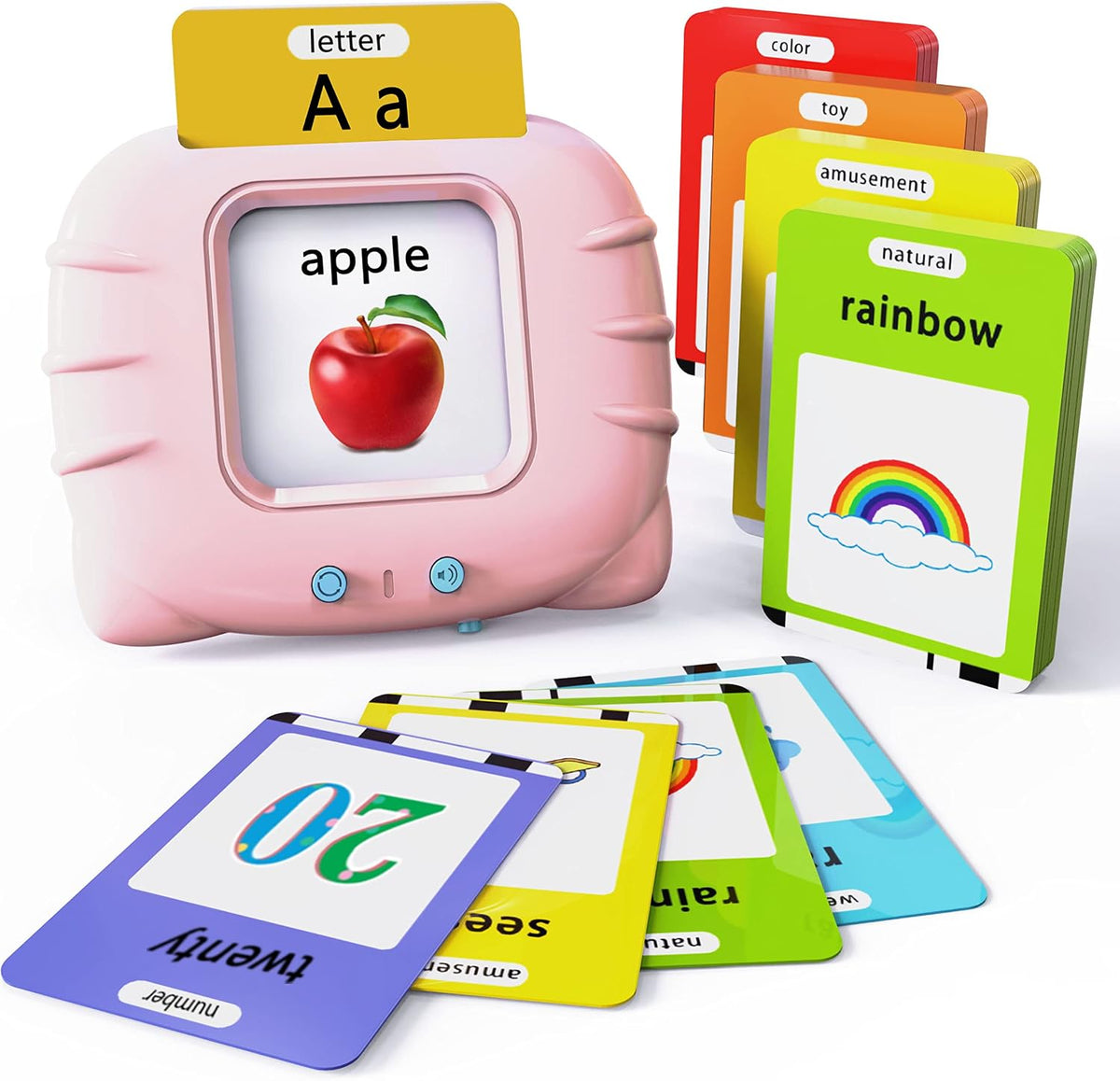 Lapare Audible Learning Toy with Music for Toddler Age 1 2 3 4 5, 520 Sight Words Flash Cards Kindergarten Toy for Boys to Learn Alphabet Number Color Shapes and More
