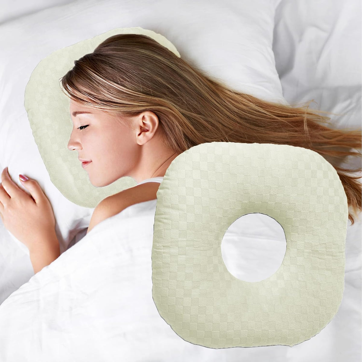 Ear Piercing Pillow with Hole for Cartilage Piercings, CNH Support