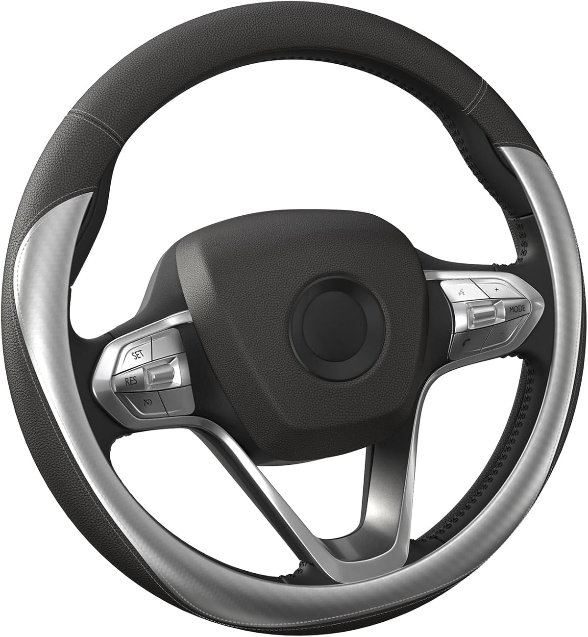 HOTOR Car Leather Steering Wheel Cover, Universal 14.5"-15",Black
