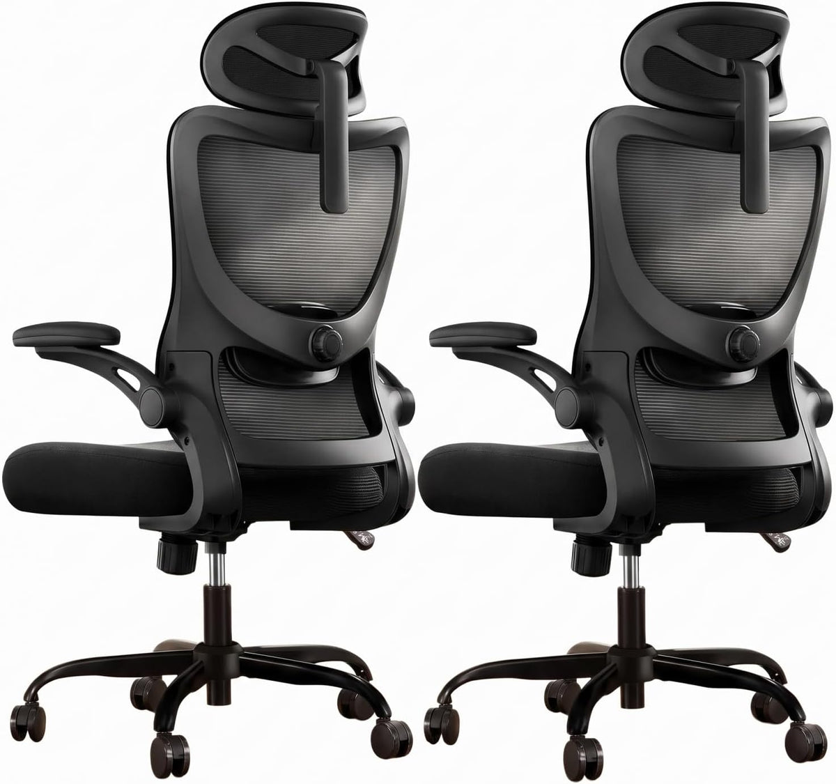 Marsail Ergonomic Office Chair: Office Desk Chair with High Back Mesh and Adjustable Lumbar Support Rolling Work Swivel Task Chairs with Wheel 3D Armrests and Headrest