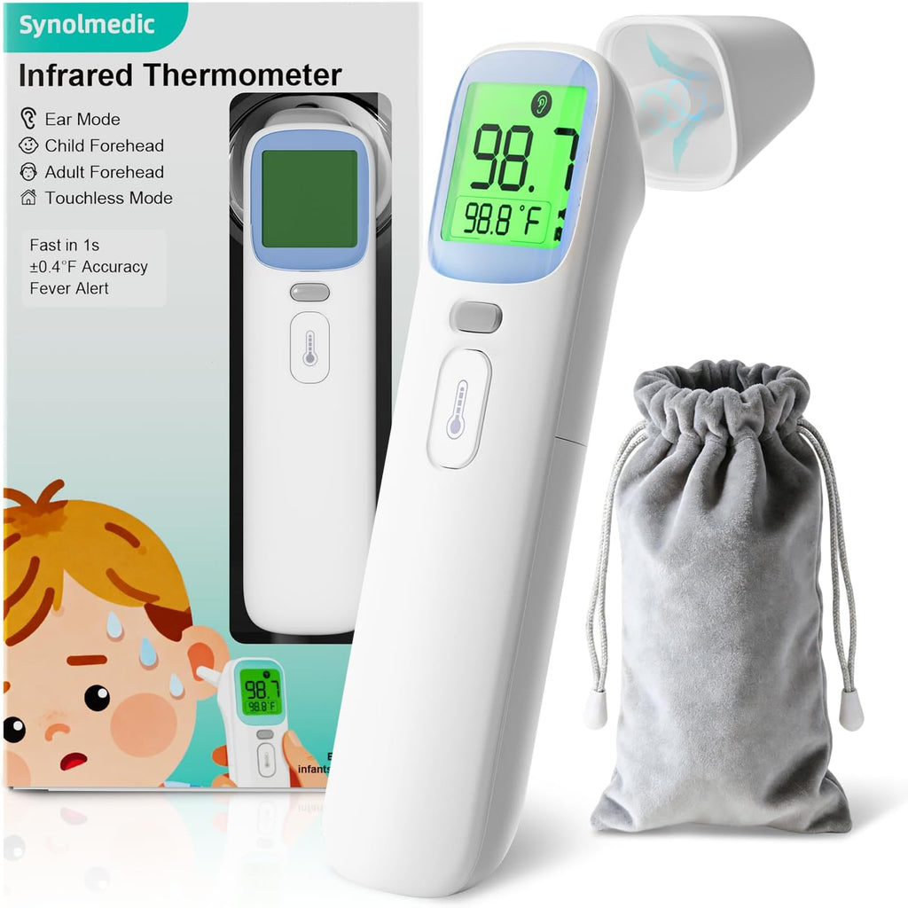 Ear Thermometer for Kids and Adults - Baby Thermometer FSA-HSA Eligible, Digital Infrared Thermometers 1S Reading, Accurate Forehead Termometro with Fever Alarm, 40 Memories (Green 1 Pack)