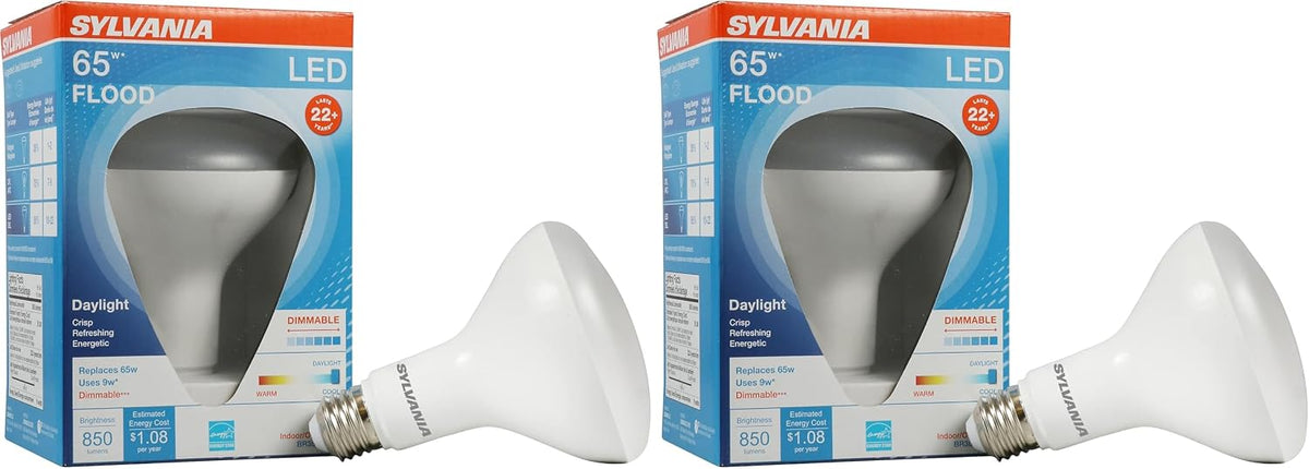 Sylvania ECO LED BR30 Light Bulb, 65W = 10W, Dimmable, Frosted Finish, 650 Lumens, 2700K, Soft White - 4 Pack (40870)