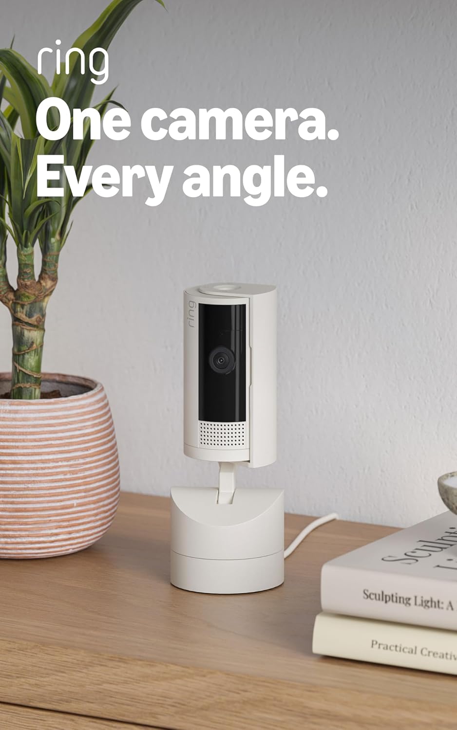 Ring Pan-Tilt Indoor Cam (newest model), See all around your home or business with 360° pan coverage, HD video, plus Two-Way Talk, Black