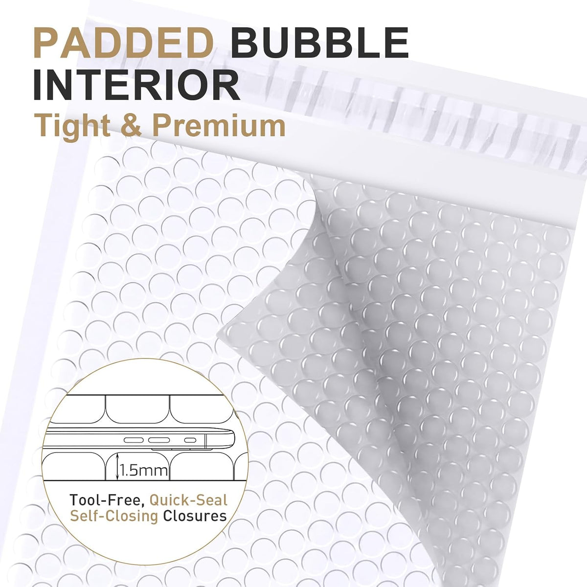 Bubble Mailers 6x10" 100 Pack: Self Seal Mailing Envelopes White