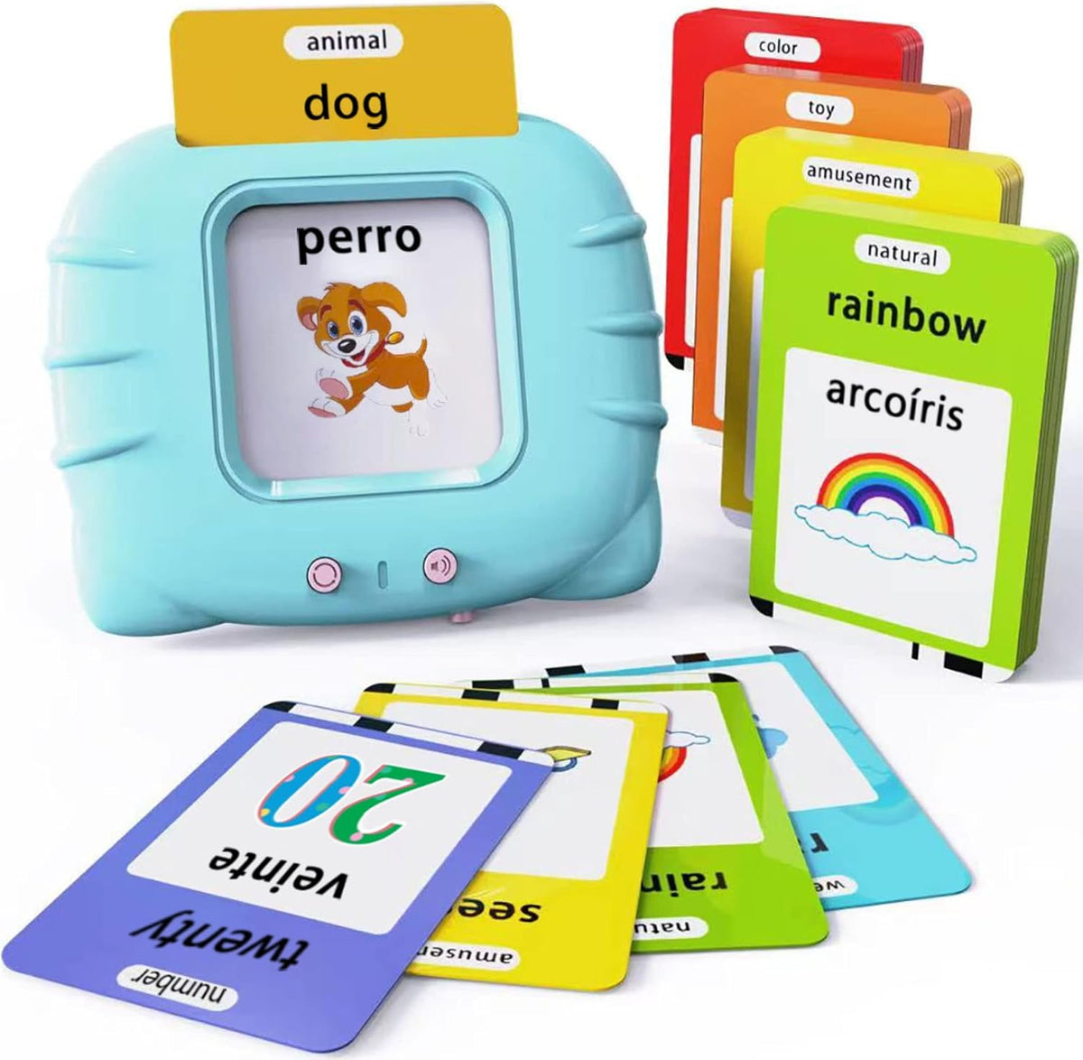 Lapare Audible Learning Toy with Music for Toddler Age 1 2 3 4 5, 520 Sight Words Flash Cards Kindergarten Toy for Boys to Learn Alphabet Number Color Shapes and More