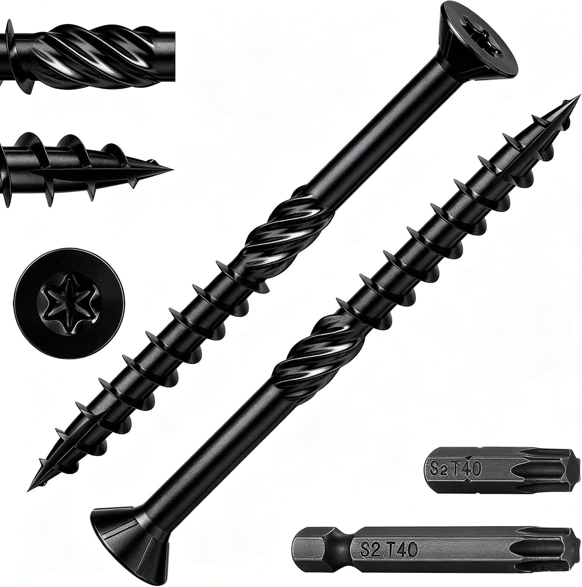 Wensilon #10 * 3" Deck Screws, (137pcs) 2 lbs.Exterior Wood Screws, Rust Resistant epoxy Coated, Bronze, T25 Star Bit