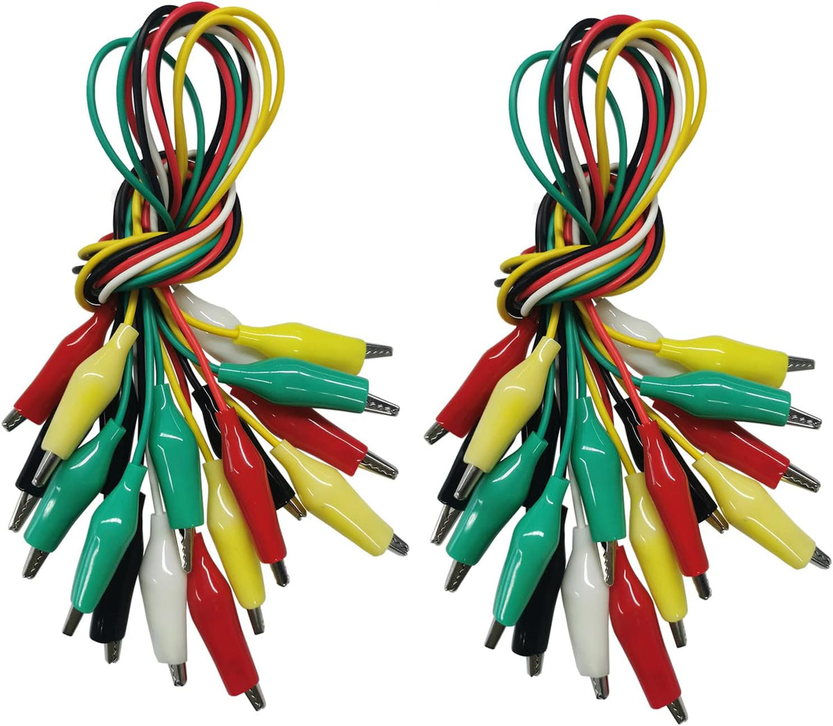 10PCS Premium Alligator Clips Electrical, 5 Colors Test Leads with Testing Probes, Crocodile Jumper Wires Cable with Alligator Clips for Electrical Testing, Circuit Connection, Electronic Experiments