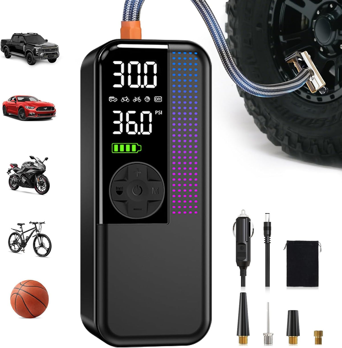 WEOLULI Tire Inflator Portable Air Compressor, 150 PSI Cordless Air Pump