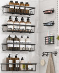 8 Pack Adhesive Large Capacity No-Drilling Shower Caddy, Black