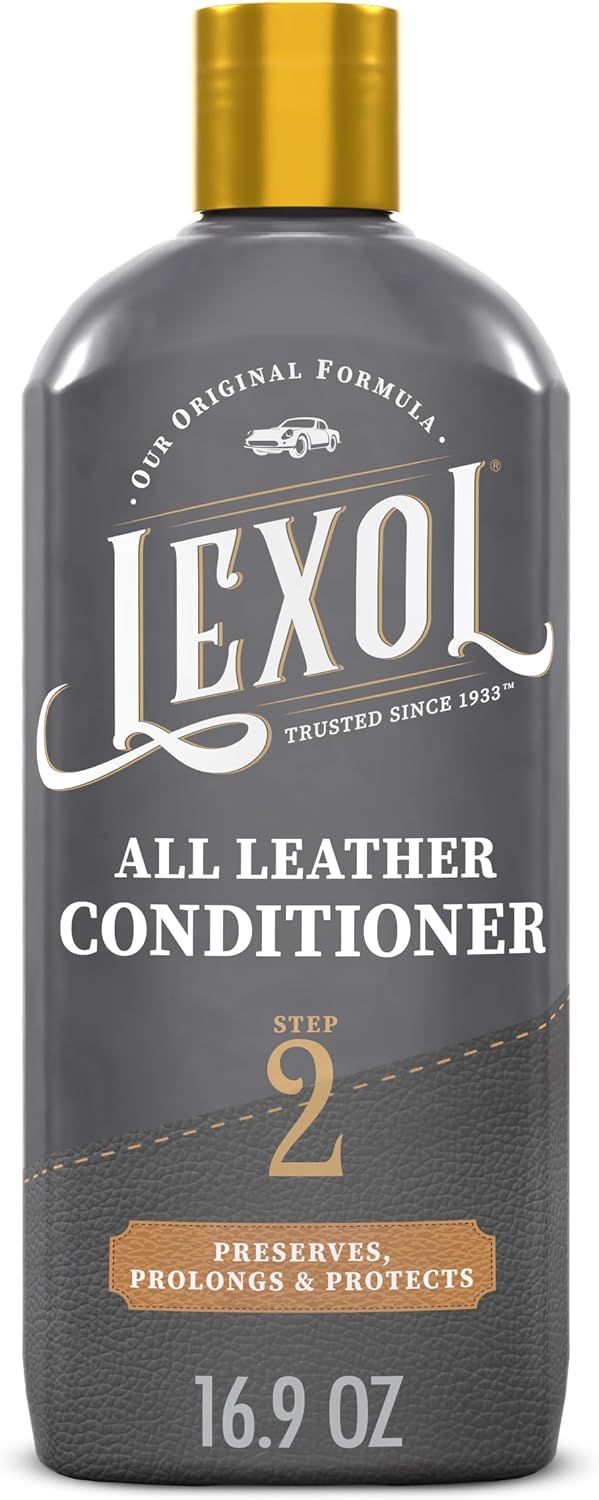 Leather Cleaner and Conditioner Kit by Lexol for Furniture Car Interiors Shoes Handbags, leather cleaner and conditioner two-step system with 2 sponges, 8 oz each
