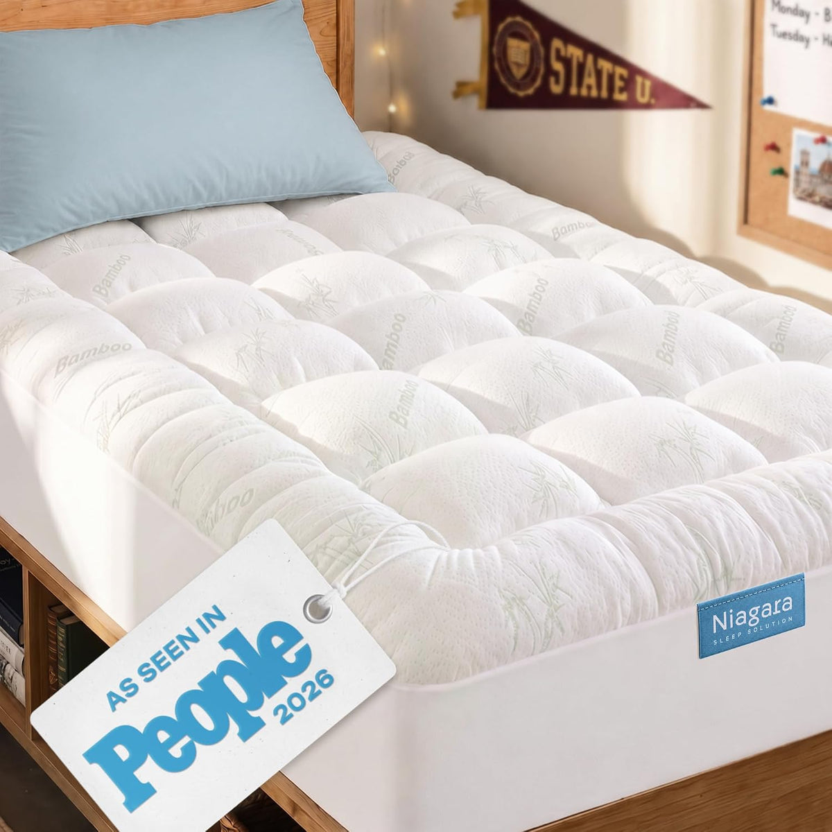 Niagara Sleep Solution Ultra Soft Queen Size Mattress Pad, Pillow Top
