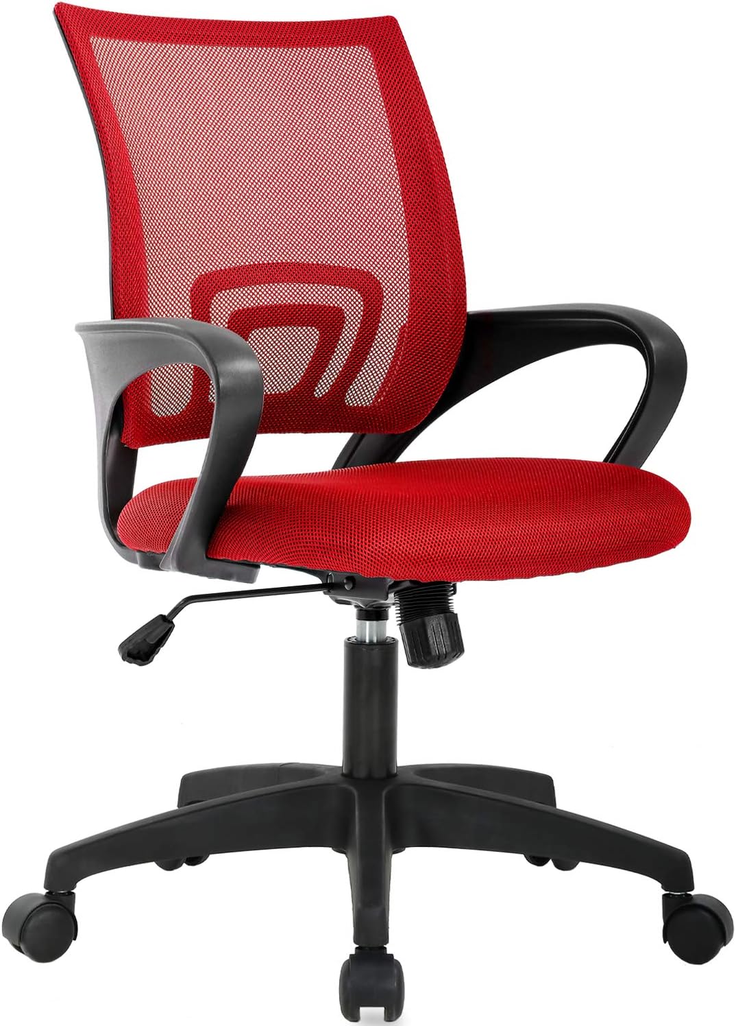 BestOffice Ergonomic Office Chair | Mid-Back Swivel Desk Chair | Dark Black