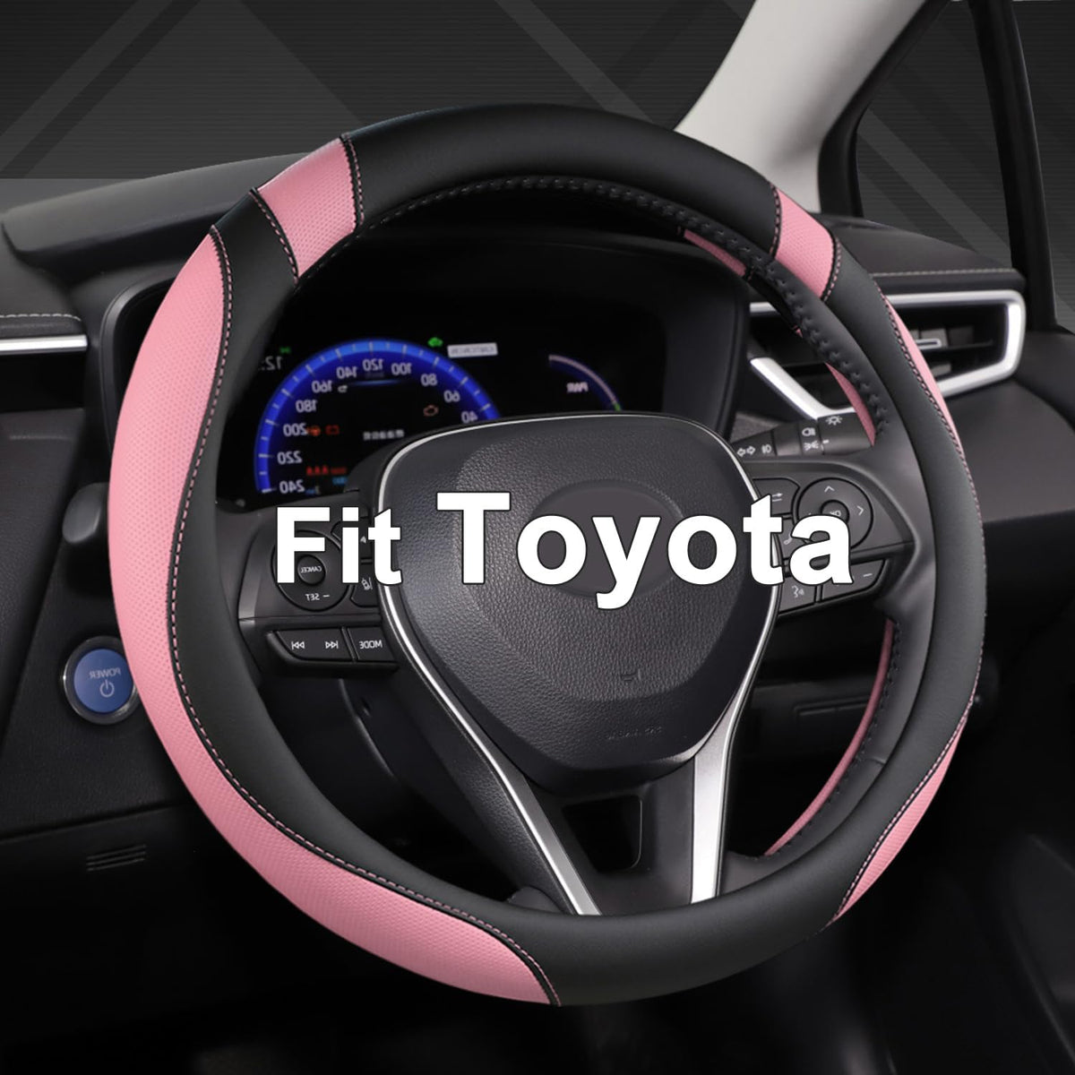 West Llama Customized Auto Car Steering Wheel Cover for Toyota (Black)