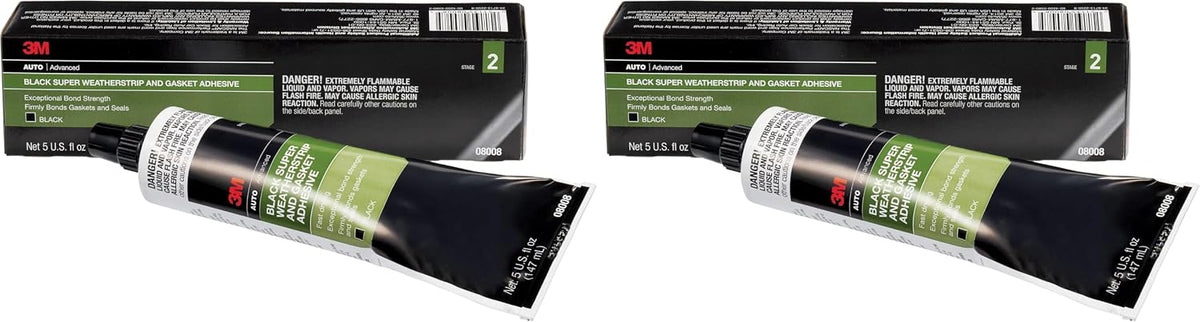 3M Black Super Weatherstrip and Gasket Adhesive, 08008, 5 fl oz, 1 Per Pack