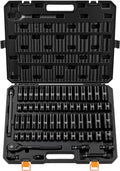 VEVOR 3/8" Drive Impact Socket Set, 50-Piece, Deep & Shallow Kit