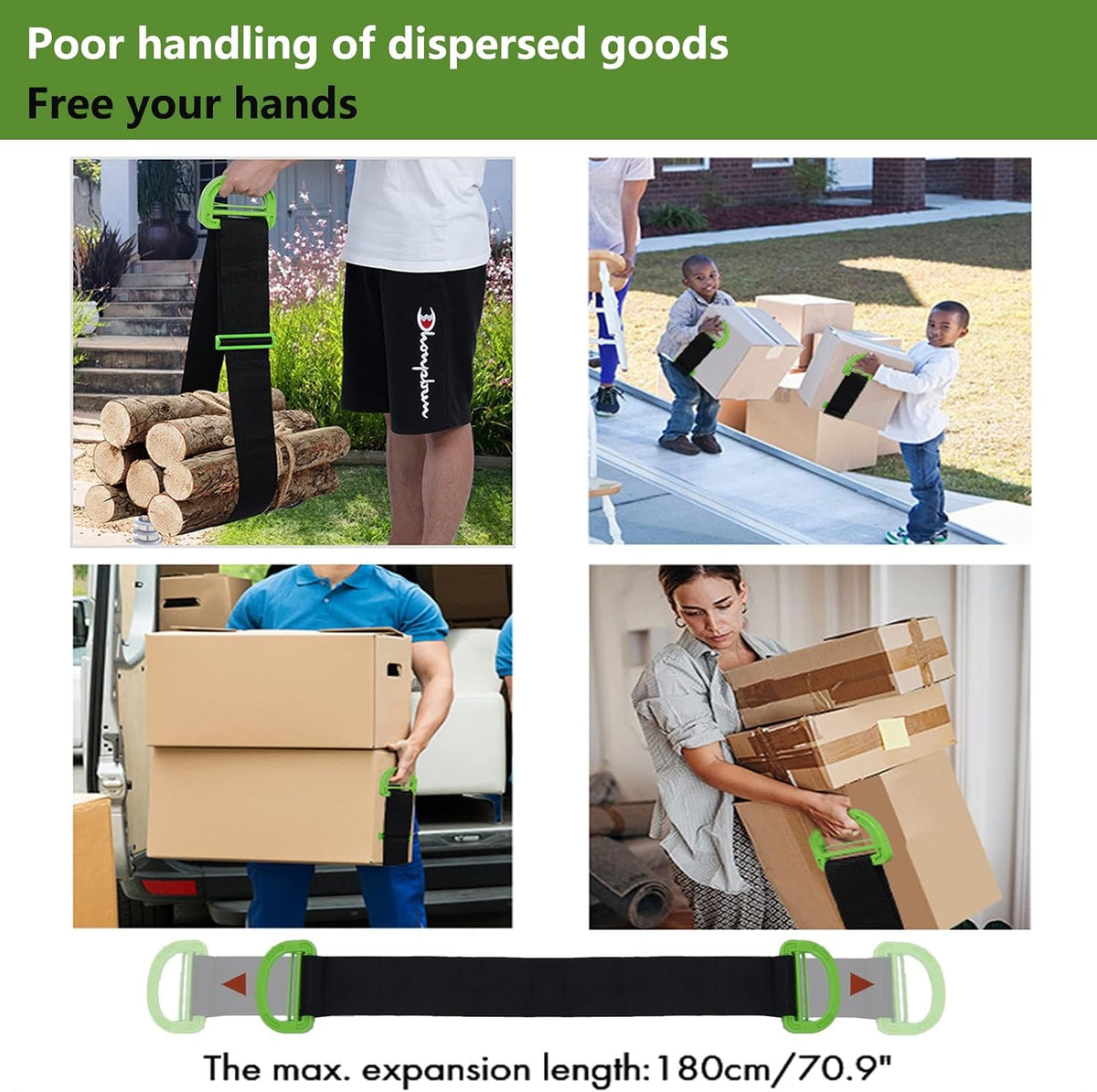 Moving Straps Lifting（Padded） one Person 2-Person Lifting and Moving System Appliance,for Harness Moving Mattress Couch Furniture Heavy Things,Suitable Professional Moving Body Strap Wrist Strap