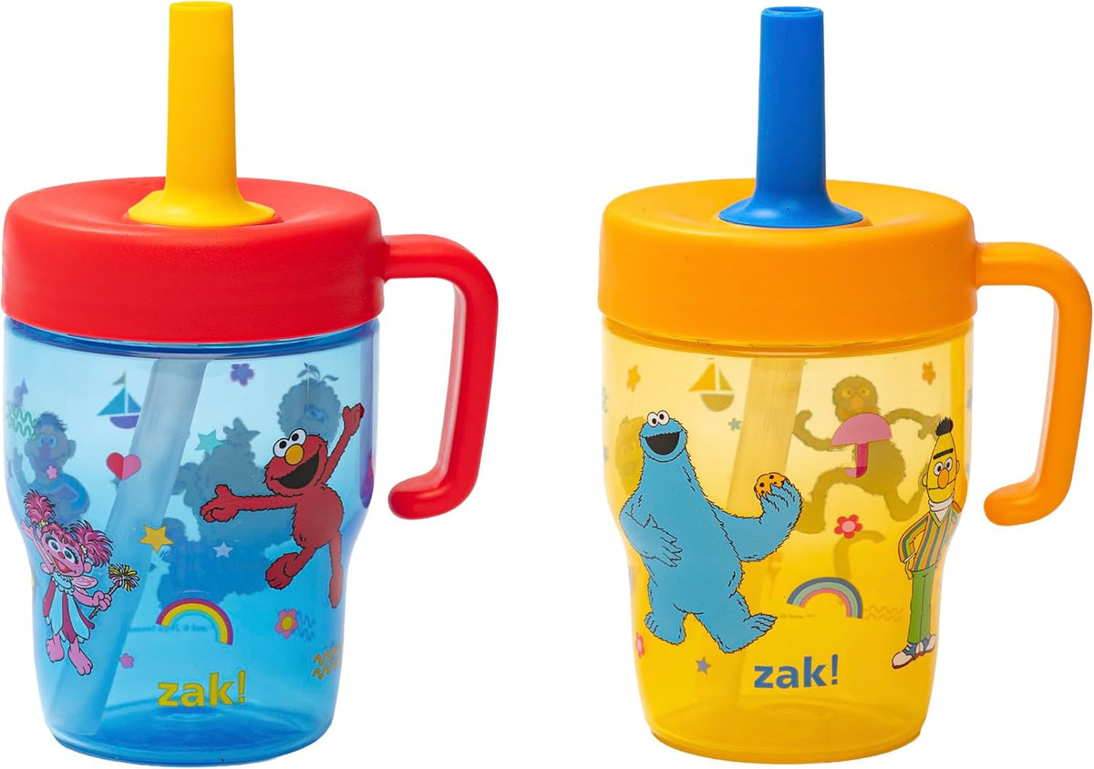 Zak Designs Barnyard Harvest Capri 9oz Leak-Proof Toddler Cups, 2-Pack