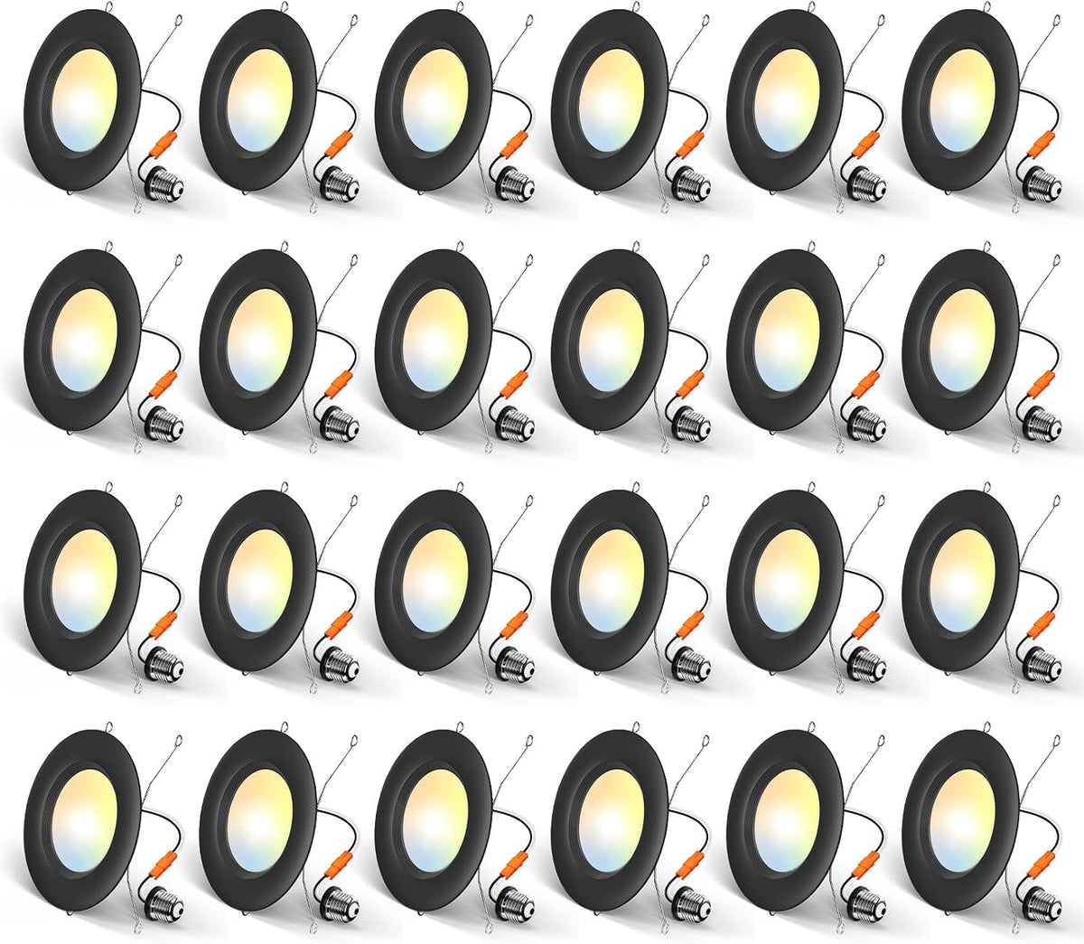 Amico 24 Pack 5/6 inch LED Recessed Lighting, Retrofit Can Lights, White