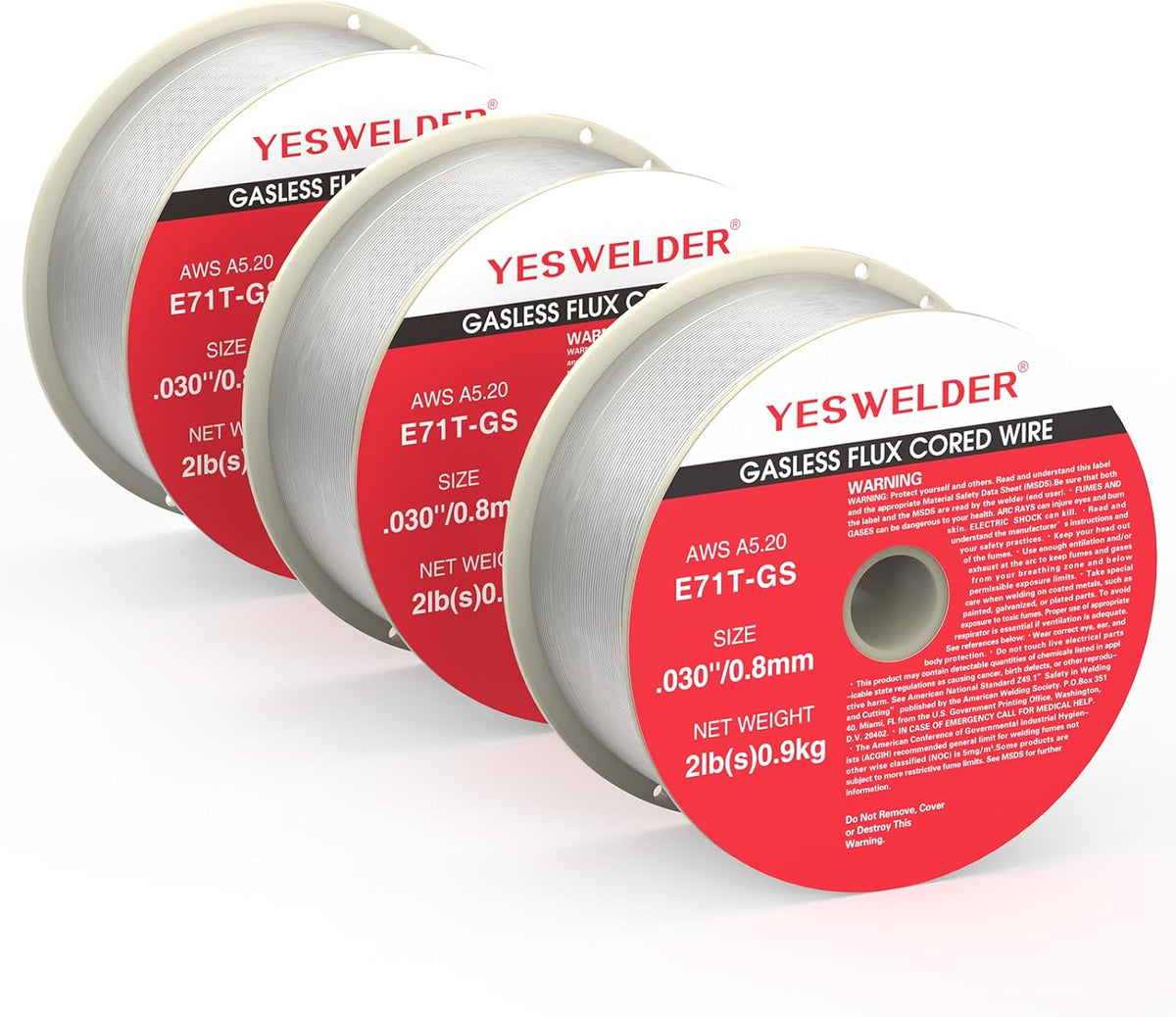 YESWELDER Gasless Flux Core MIG Wire, E71T-GS Mild Carbon Steel