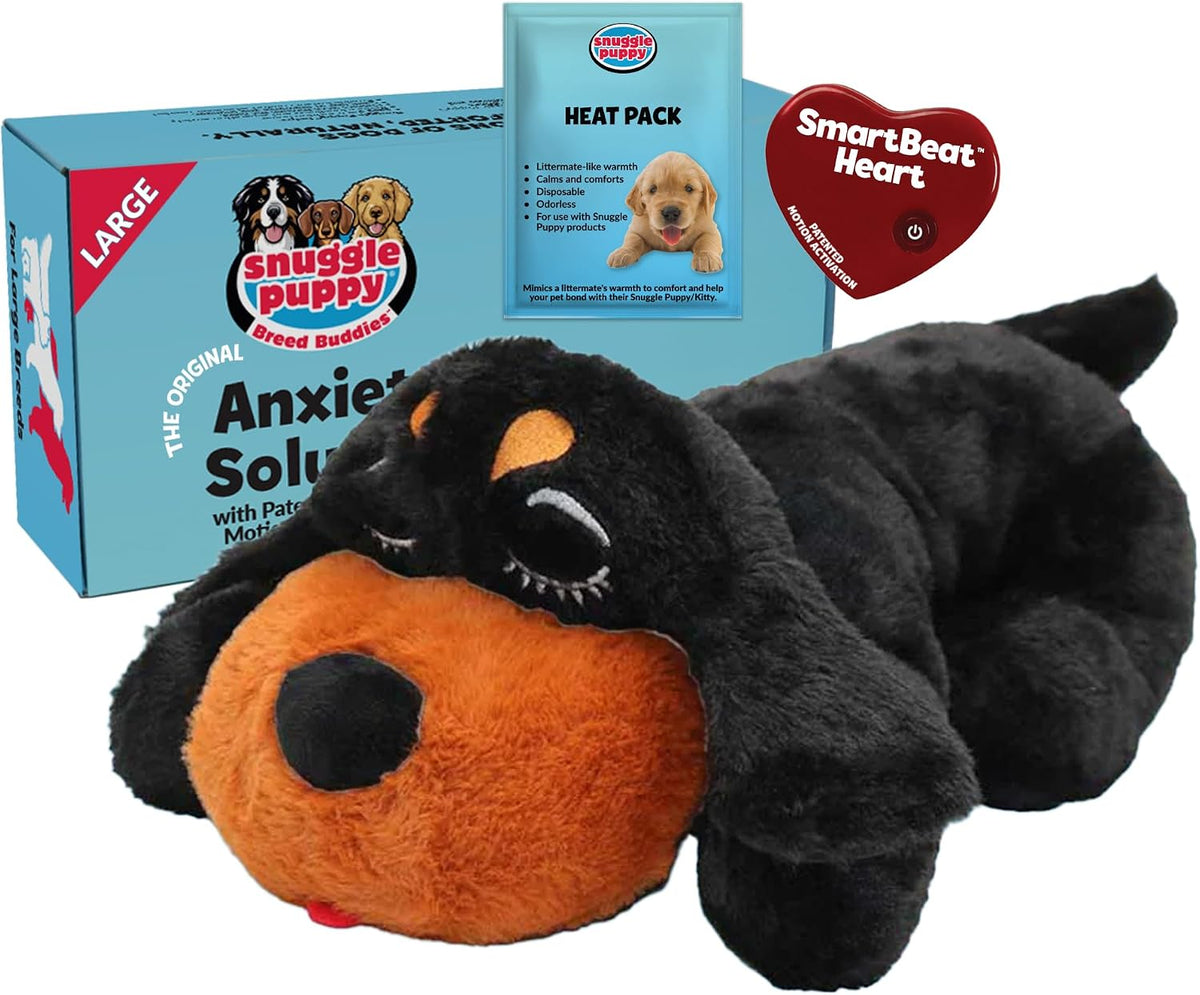 Snuggle Puppy Heartbeat Toy, Calming Comfort, Medium Breeds - Biscuit | Calming heartbeat toy, crate training comfort, heat pack, new puppy essentials, first nights, sleep, medium breeds 25-70 lbs