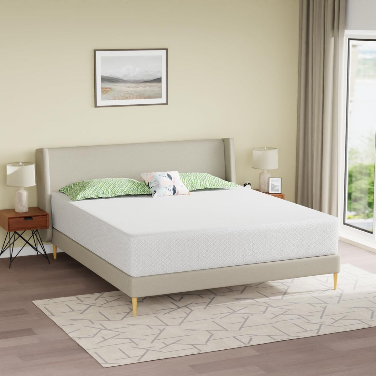 FDW | 8 Inch Twin Mattress | Medium Firm | Gel Memory Foam | White
