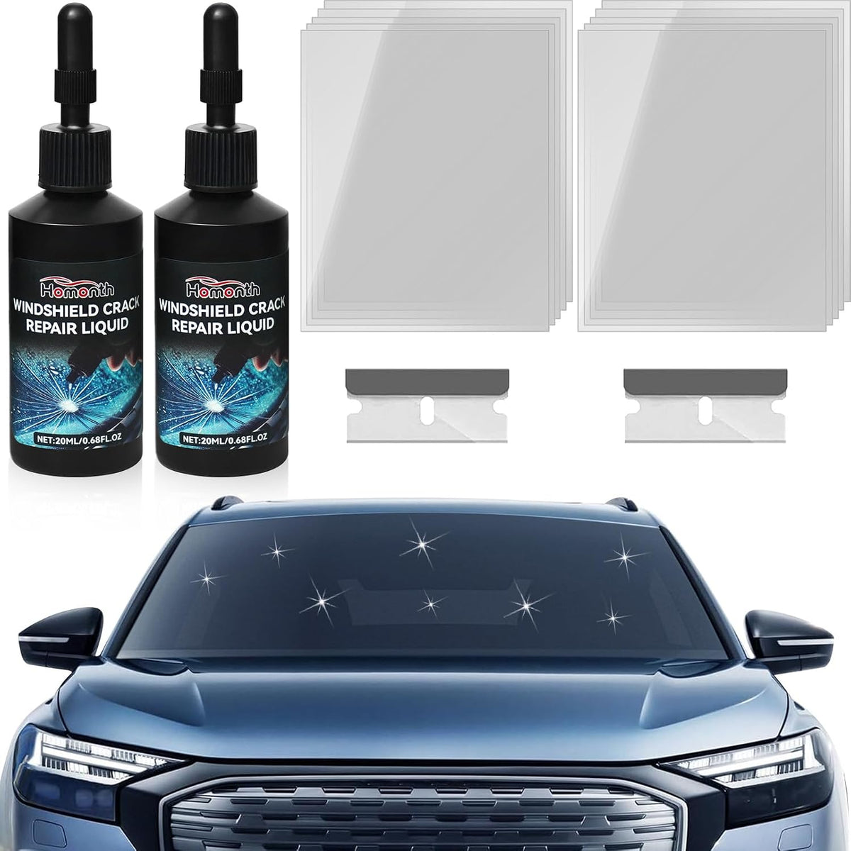 Windshield Chip Repair Kit - 2026 Upgrade Glass Repair Kit