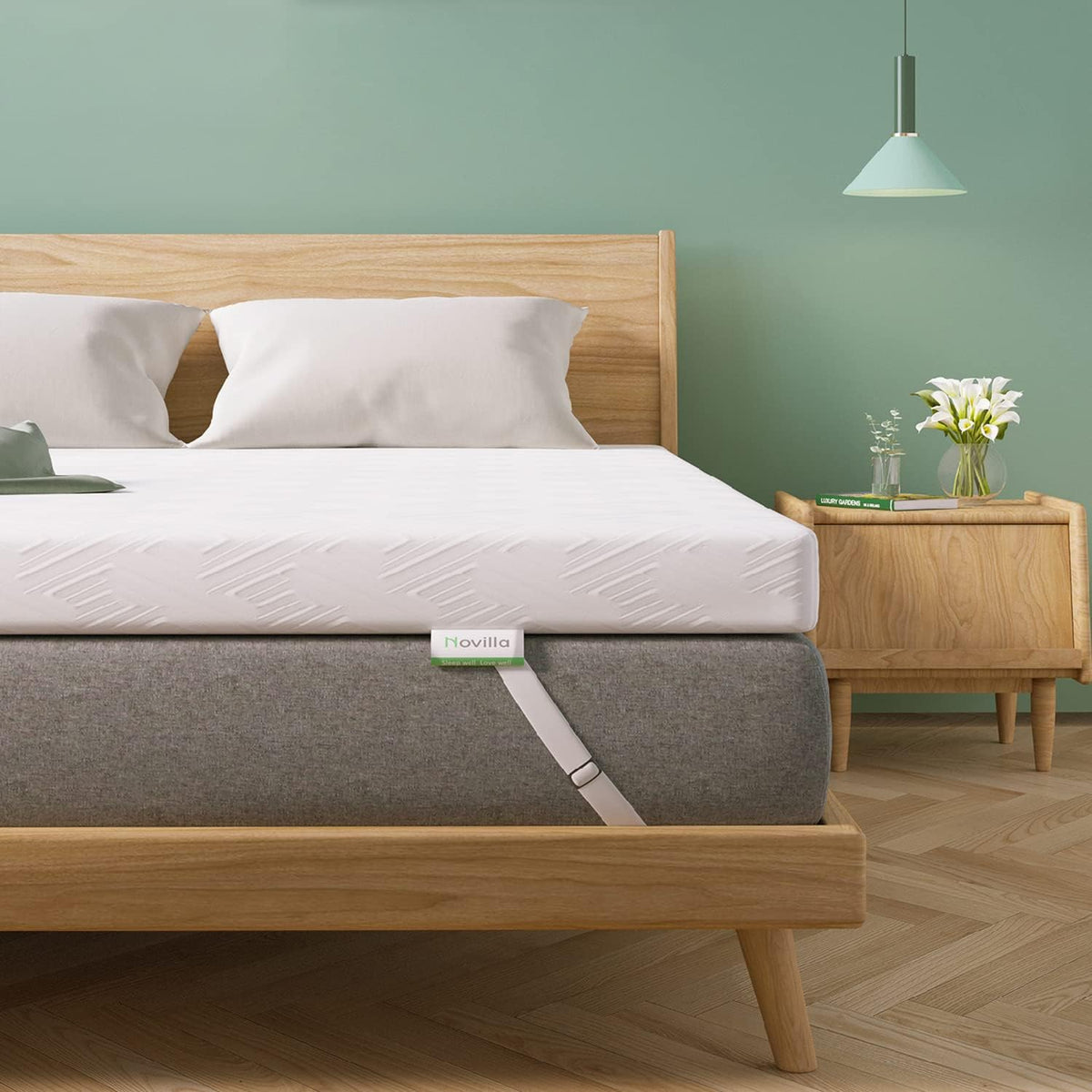 Novilla Memory Foam Mattress Topper Full - 2 Inch Cooling Gel Infused Memory Foam | Slow-Rebound Pressure Relief | CertiPUR Certified | Comfort for Sleeper Sofa, RV, Camper, Dorm Room