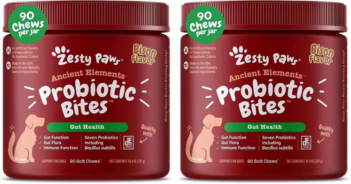 Zesty Paws Probiotics for Dogs - Gut Health for Dogs, Pumpkin, 90 Ct