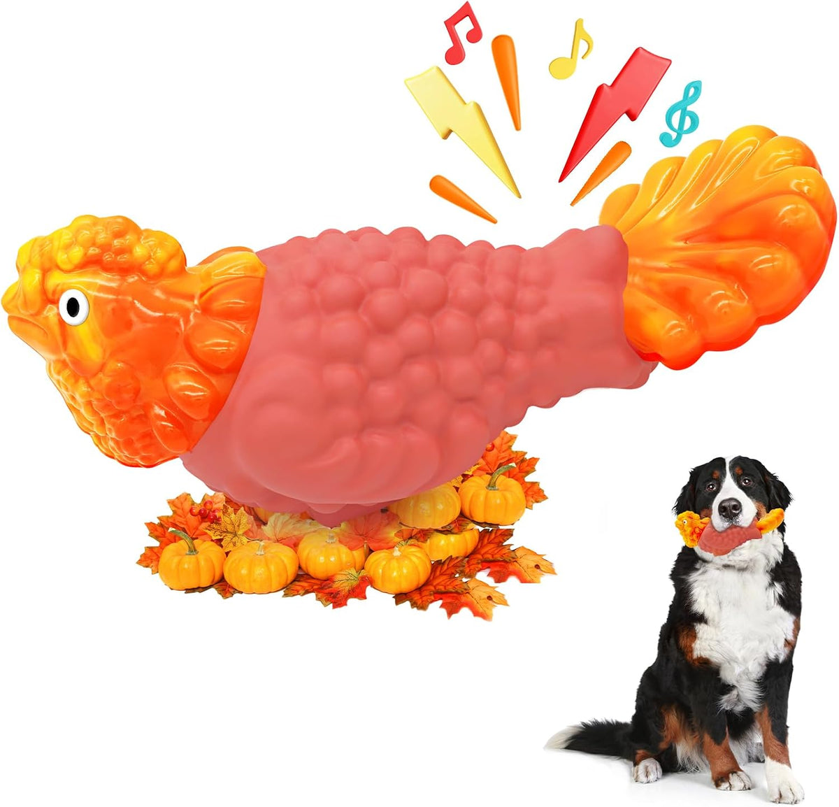WinTour Tough Dog Toys for Aggressive Chewers, Indestructible Dog Chewers for Medium & Large Breeds, Squeaky Durable Chew Toys to Keep Them Busy, Reduce Boredom, Teeth Cleaning, Bacon Flavor