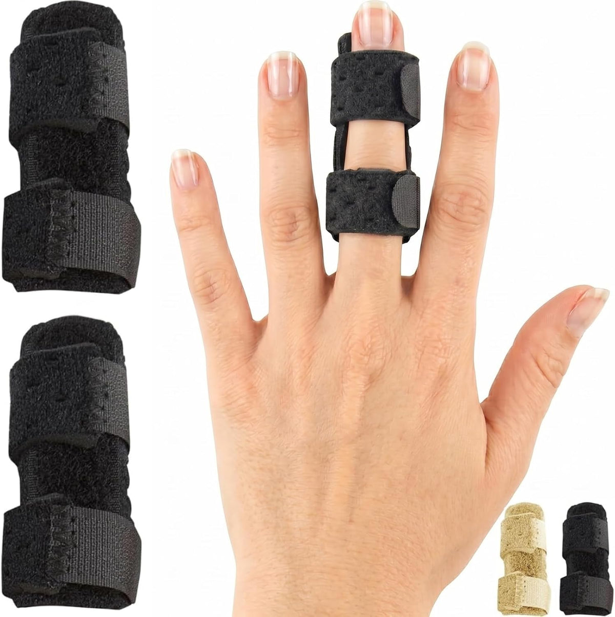 Vive Finger Splint (2 Pack) - Universal Finger Straightener - Broken