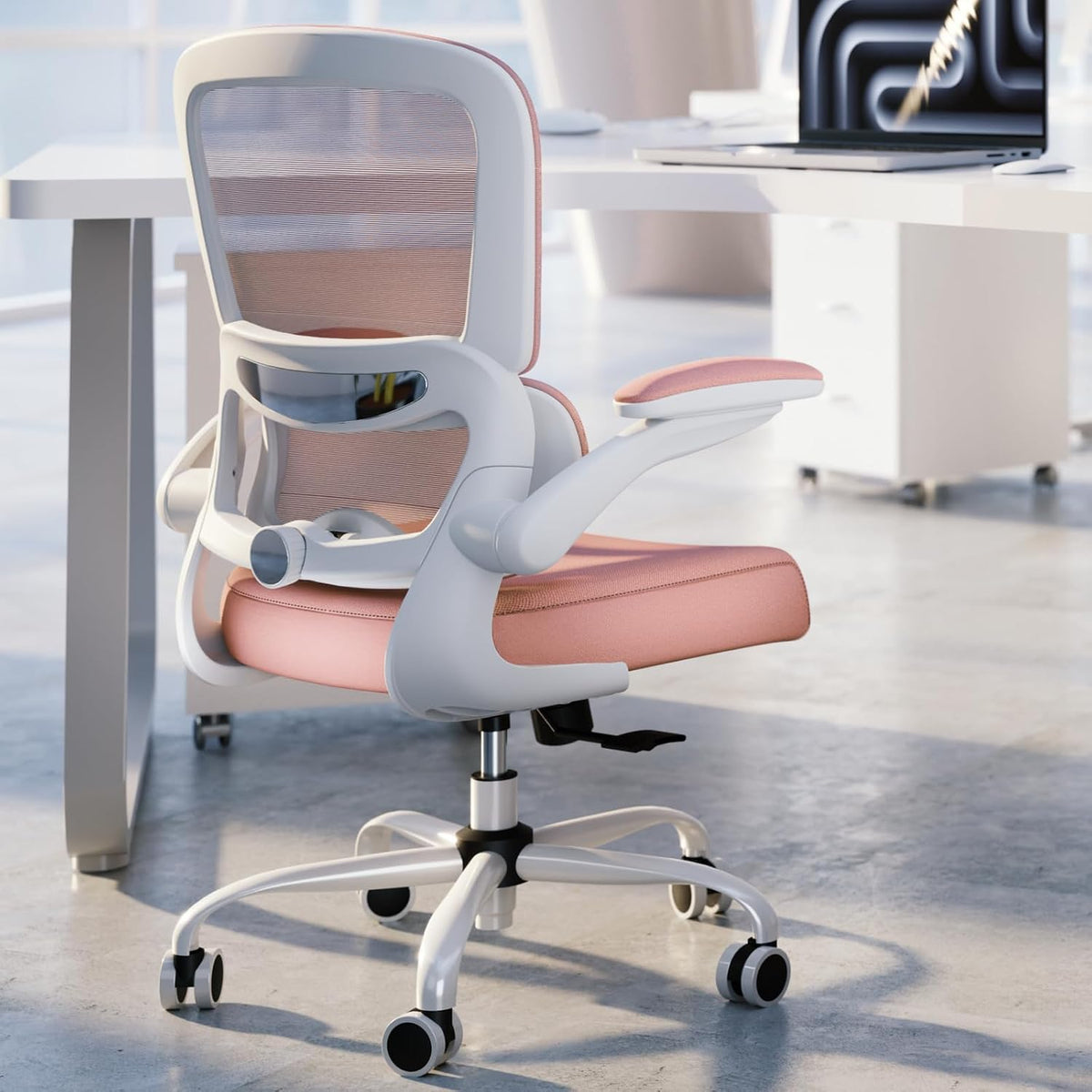 TRALT Office Chair - Ergonomic Desk Chair with Adjustable Lumbar Support, Mesh Computer Chair, Executive Chairs for Home Office Comfortable Lumbar Support (Black)