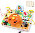 Grarain Busy Board for Toddlers - Montessori Educational Toy for 1-3 Year Old Boys & Girls | Travel-Friendly Sensory Learning Activity | Ideal for Kids with Autism(Clocks Busy Board)