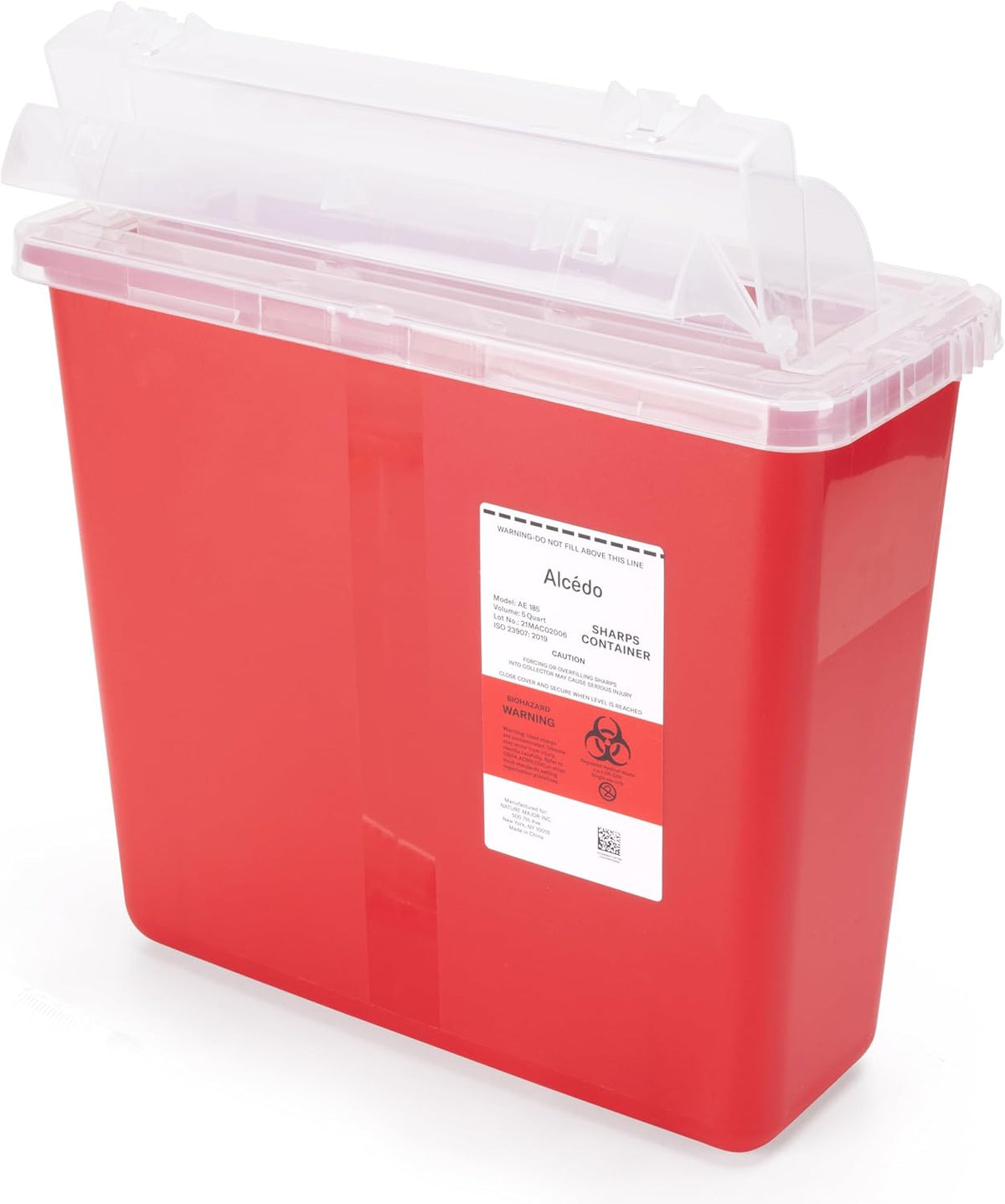 Alcedo 1 Quart Sharps Container (1-Pack) for Needle & Syringe Disposal