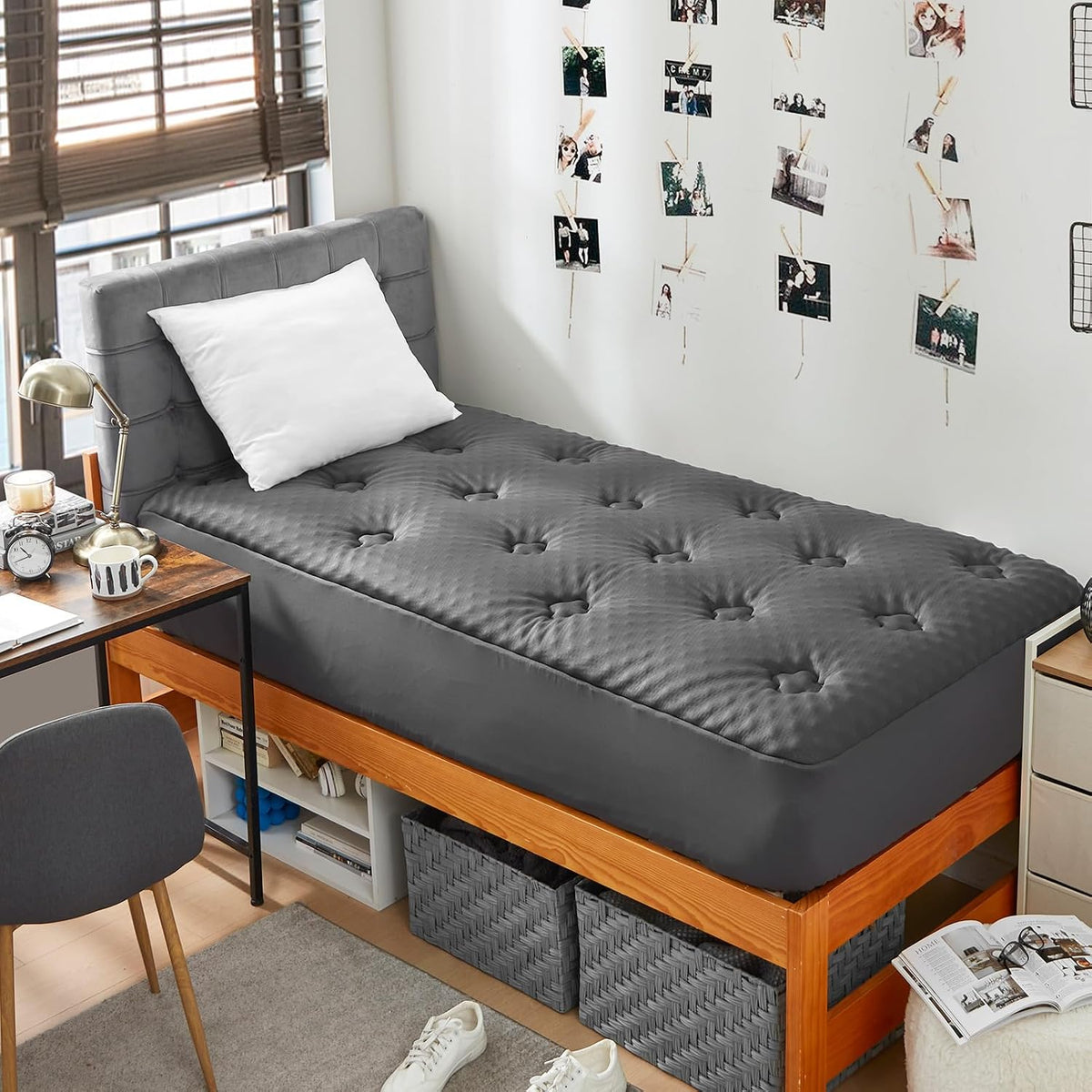 Hansleep Twin XL Mattress Topper College Dorm Memory Foam Soft Mattress Pad