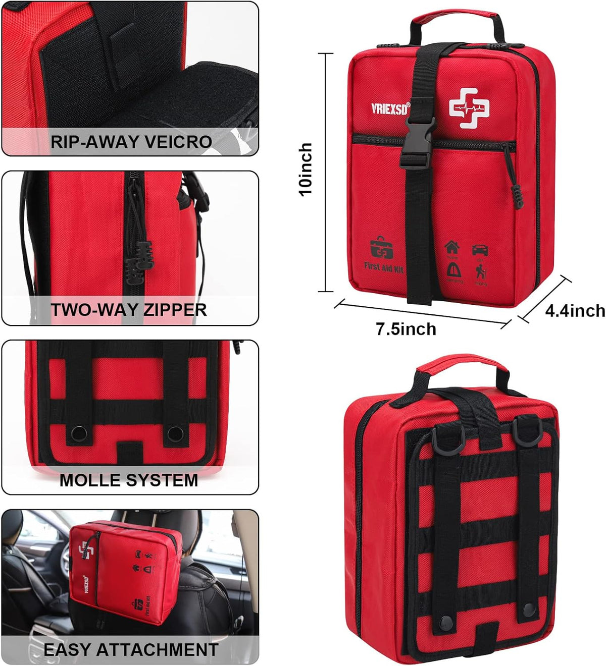 VRIEXSD 400 Piece Large First Aid Kit for Home, Car, Travel, Camping,Sports