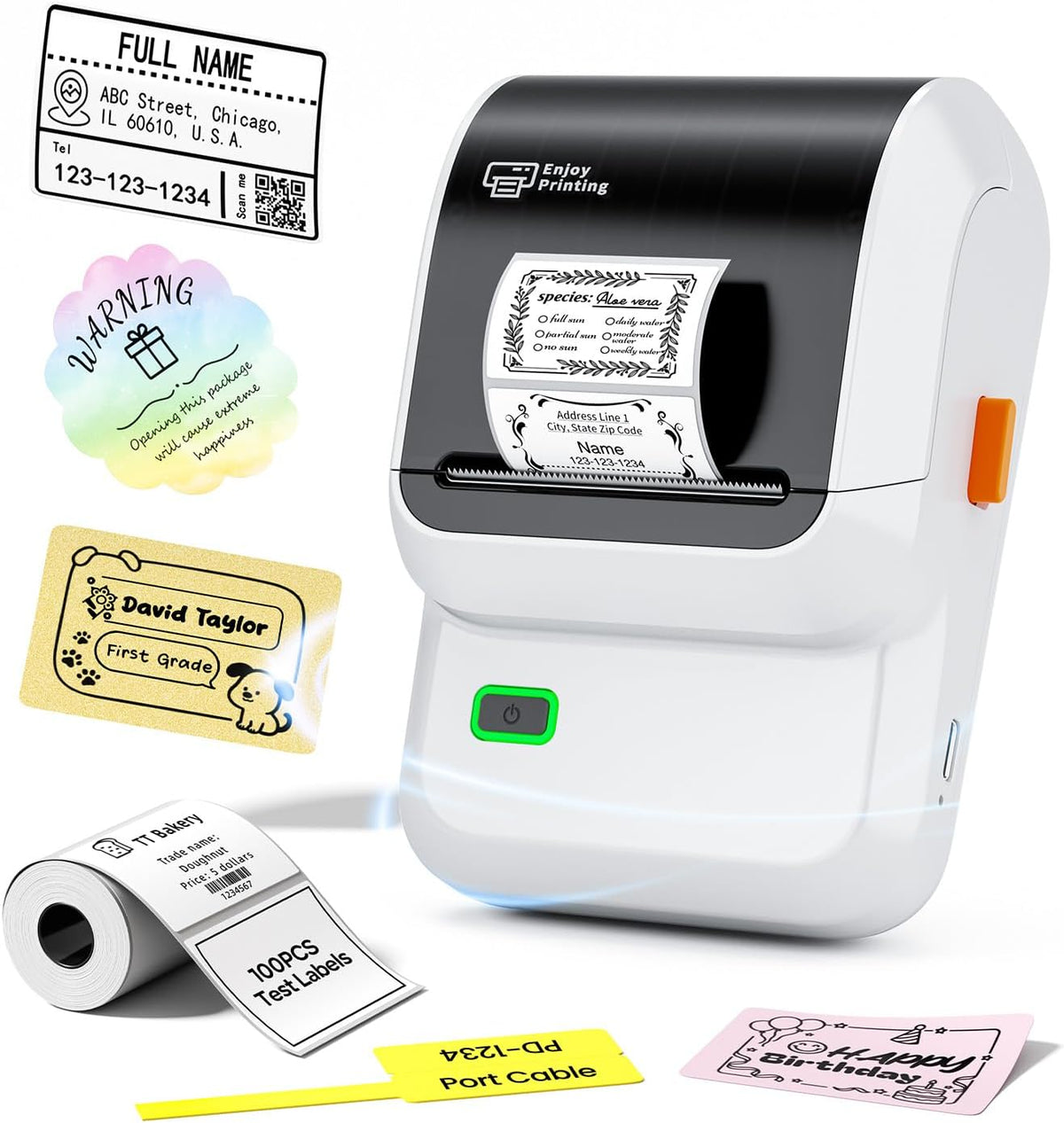 Ponek Label Maker Machine with Tape, 2 Inch Bluetooth Label Printer, Black