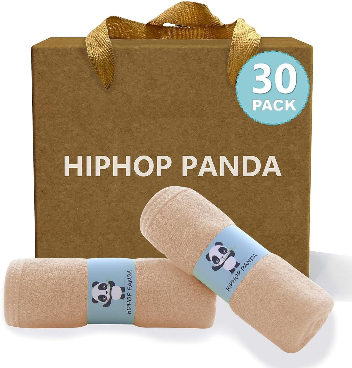 HIPHOP PANDA Ultra Soft Baby Washcloths, 2-Layer Absorbent Wash Cloths