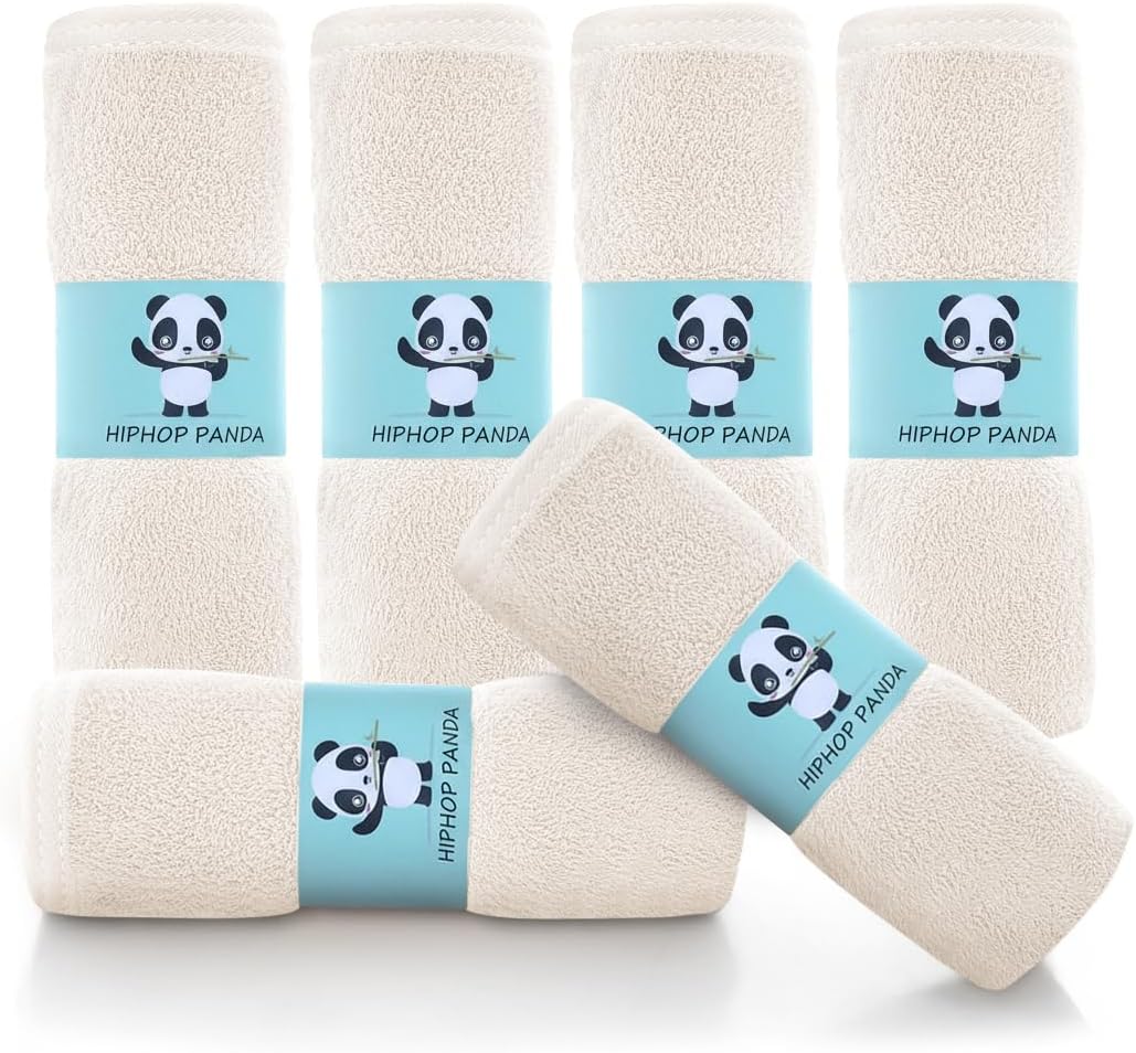 HIPHOP PANDA Ultra Soft Baby Washcloths, 2-Layer Absorbent Wash Cloths